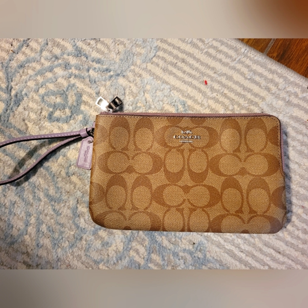 Coach two pocket wristlet